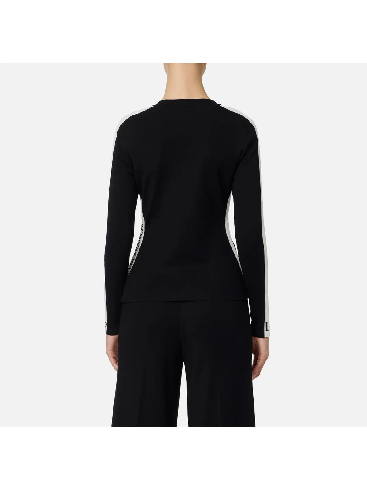 ELISABETTA FRANCHI Maglia Donna MK03S56E2 EF3 NERO/MILK - Image 4