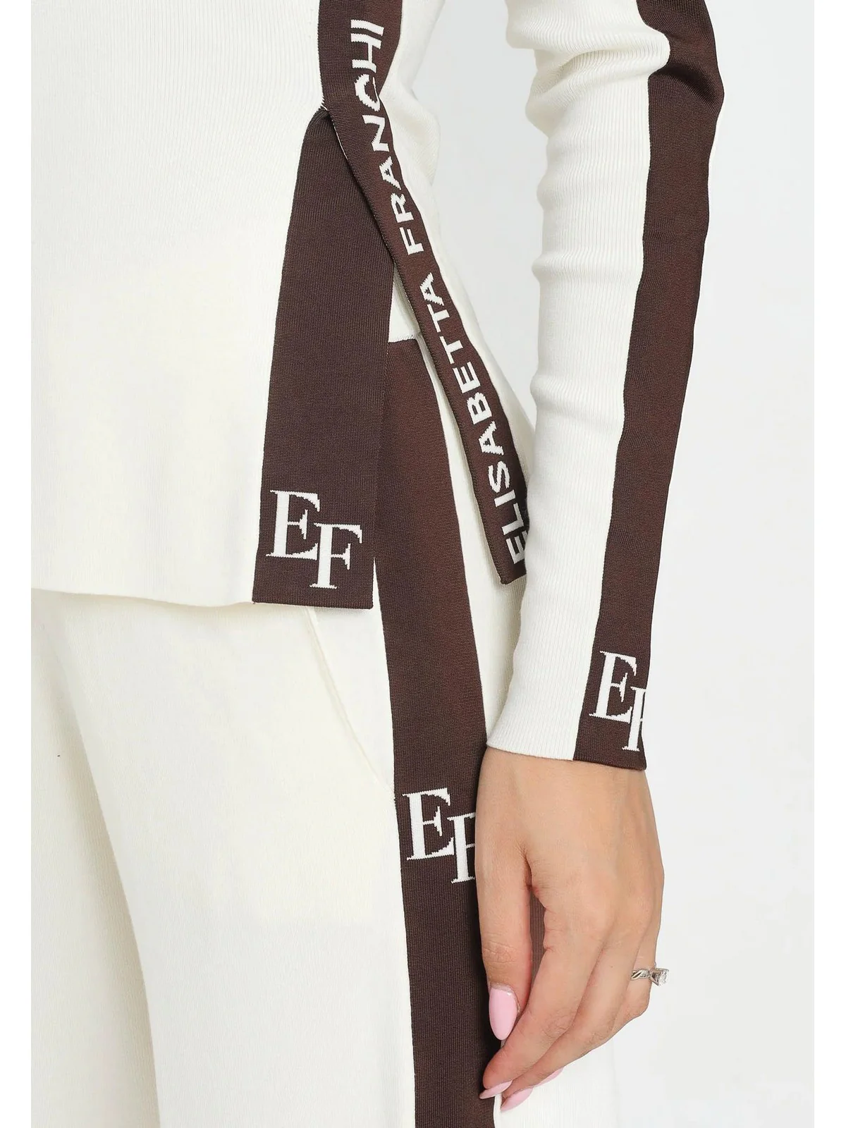 ELISABETTA FRANCHI Maglia Donna  MK03S56E2 EG2 MILK/COFFEE - Image 2