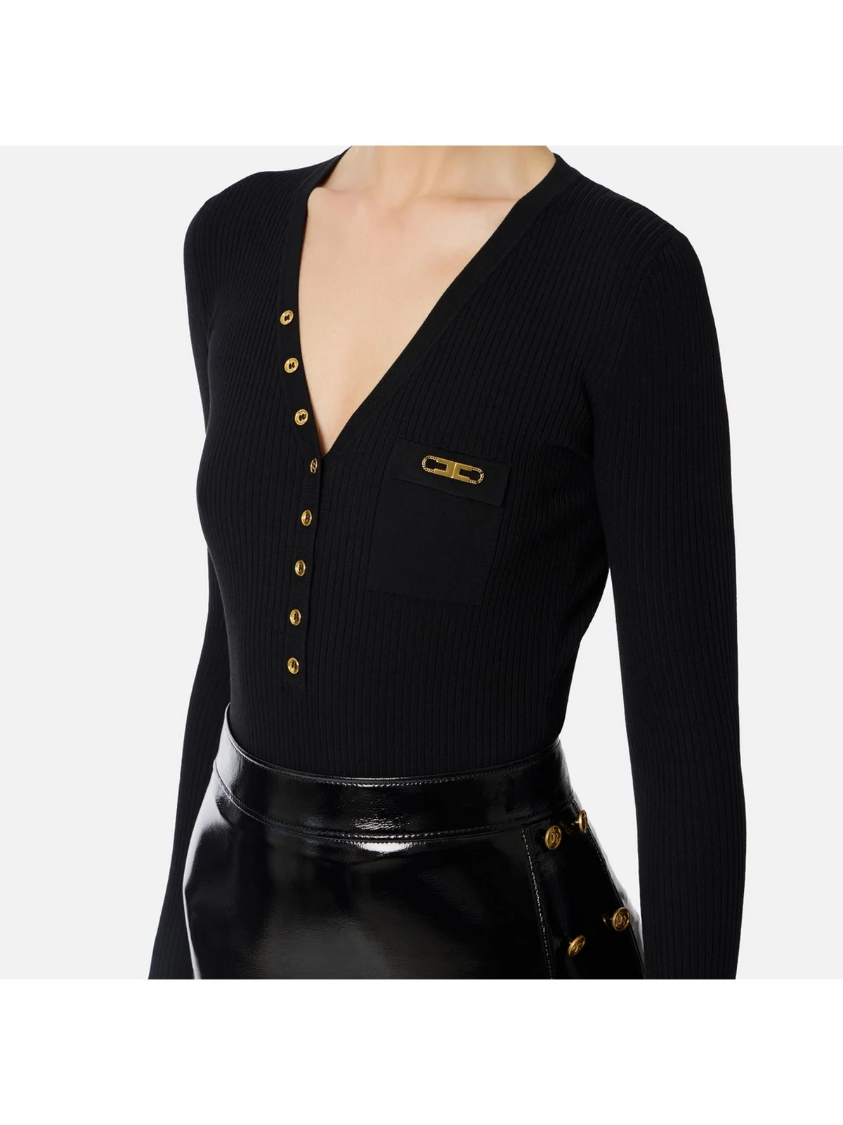 ELISABETTA FRANCHI Maglia Donna  MK12B56E2 110 Nero - Image 3
