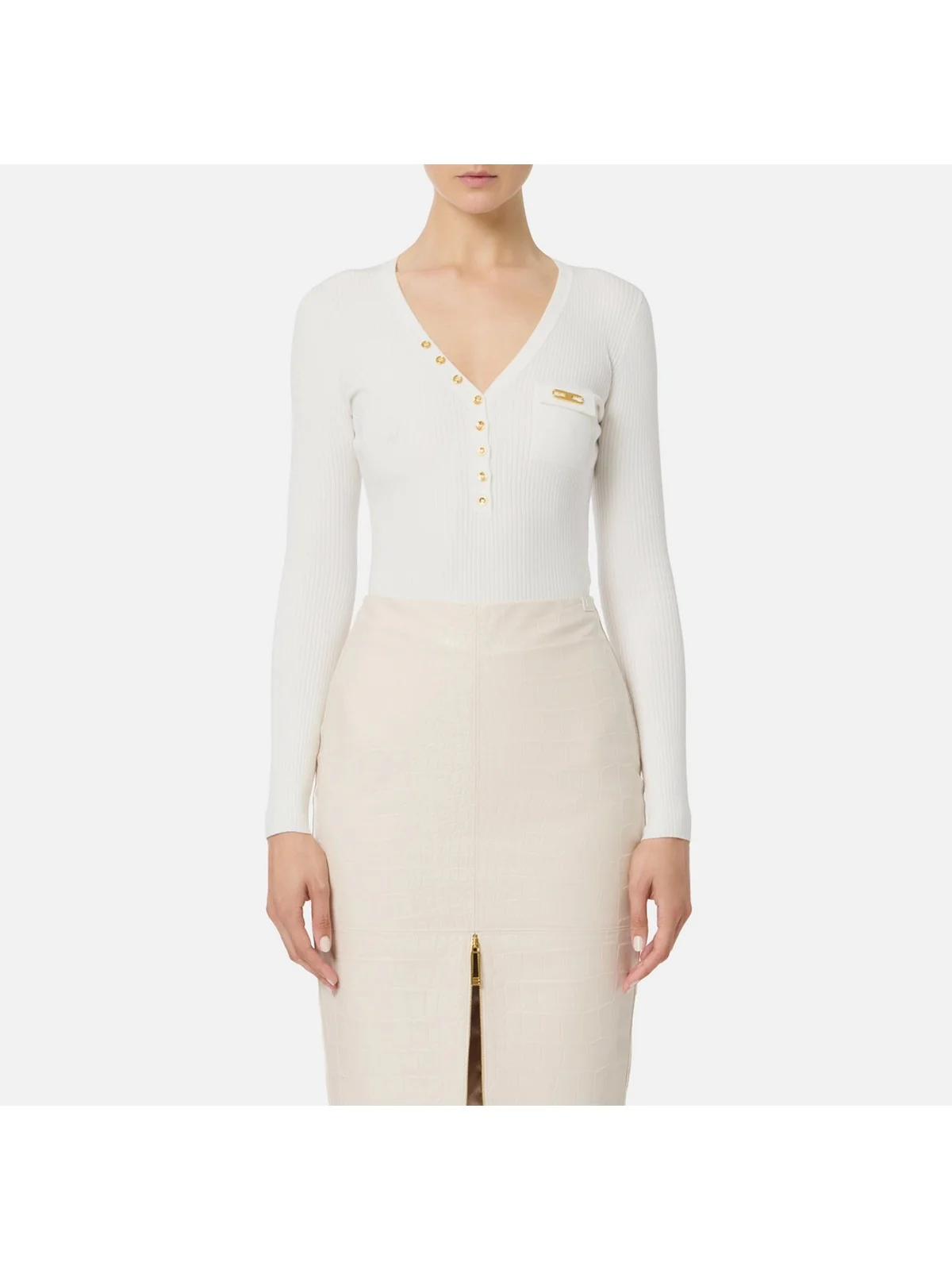 ELISABETTA FRANCHI Maglia Donna  MK12B56E2 360 Avorio - Image 2