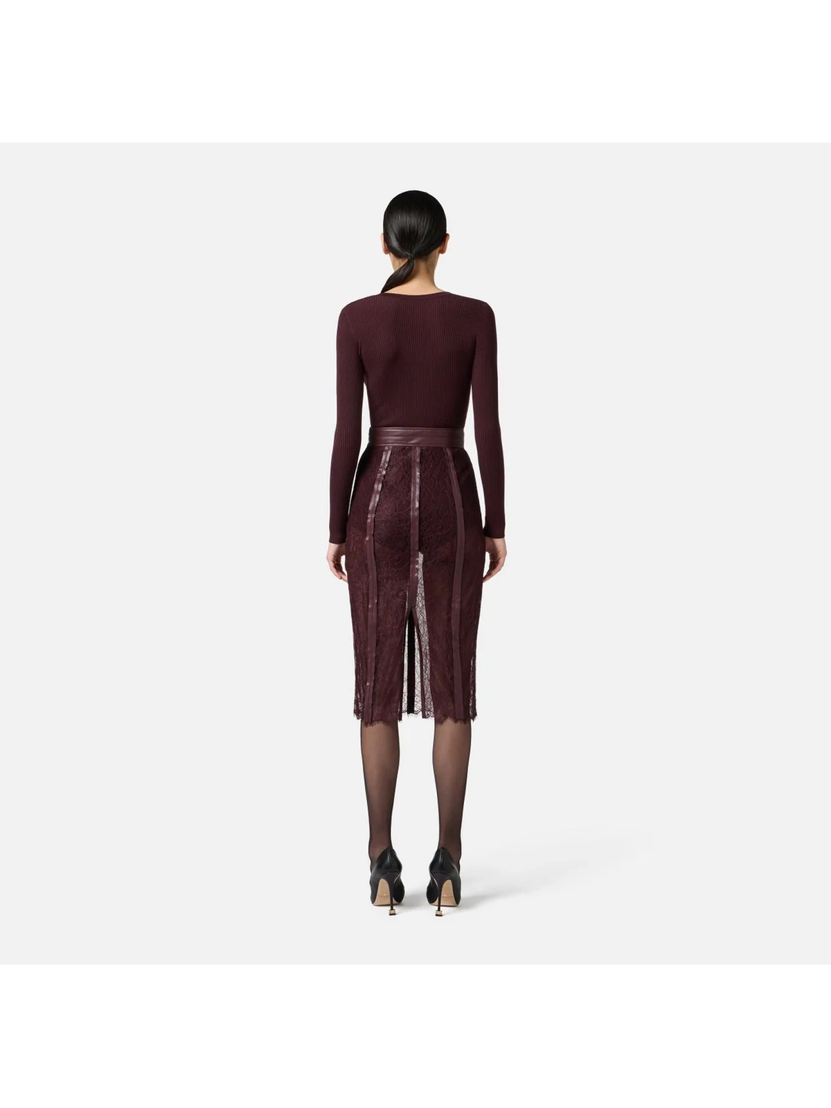 ELISABETTA FRANCHI Maglia Donna  MK12B56E2 EA4 MERLOT - Image 3