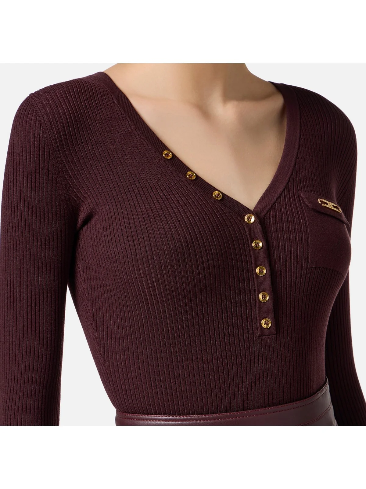 ELISABETTA FRANCHI Maglia Donna  MK12B56E2 EA4 MERLOT - Image 4