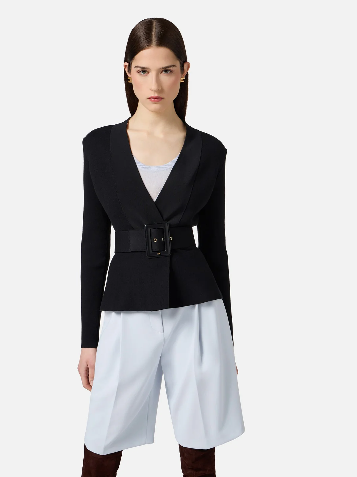 ELISABETTA FRANCHI Maglia Donna  MK48S57E2 110 Nero - Image 3