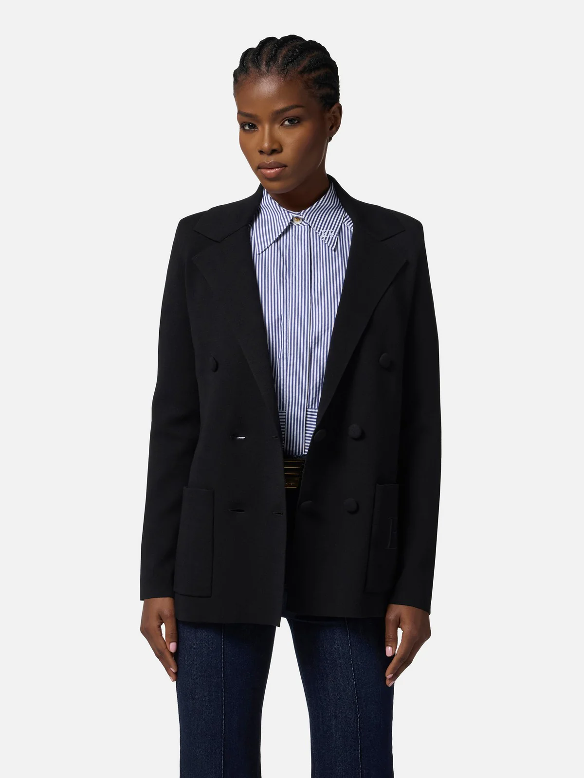 ELISABETTA FRANCHI Maglia Donna  MK52S57E2 110 Nero - Image 3