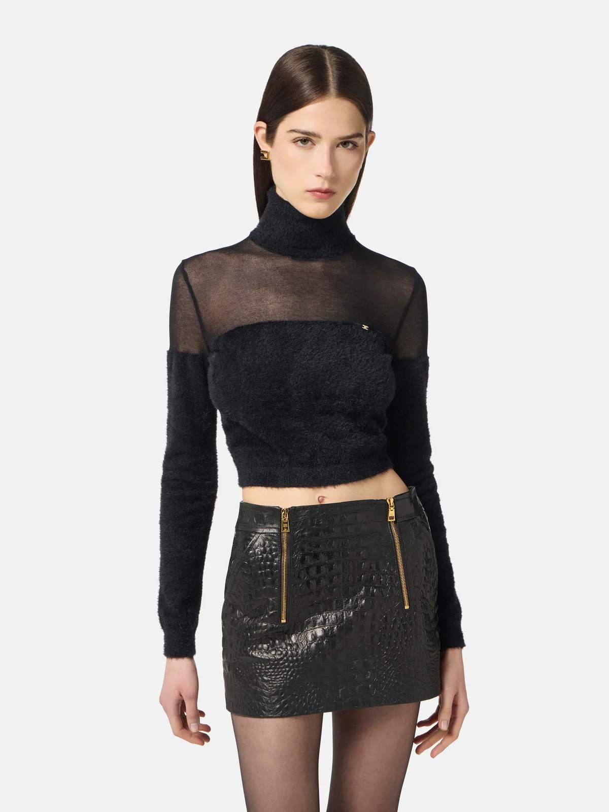 ELISABETTA FRANCHI Maglia Donna MK54T57E2 110 Nero - Image 3