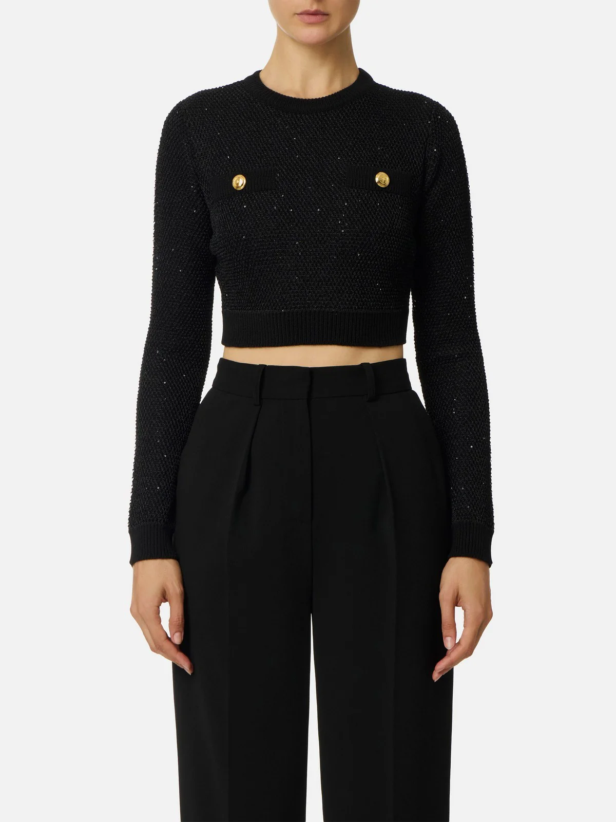 ELISABETTA FRANCHI Maglia Donna MK56T57E2 110 Nero - Image 2