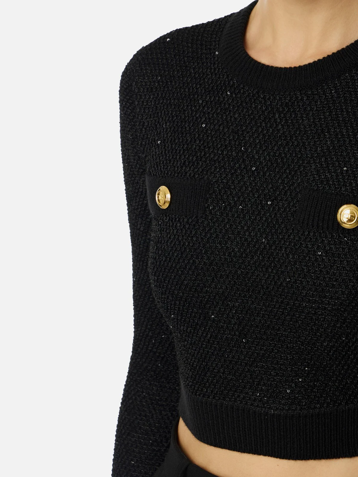 ELISABETTA FRANCHI Maglia Donna MK56T57E2 110 Nero - Image 3