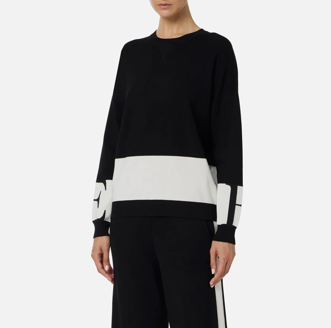 ELISABETTA FRANCHI Maglione Donna  MK01S56E2 EF3 NERO/MILK - Image 2