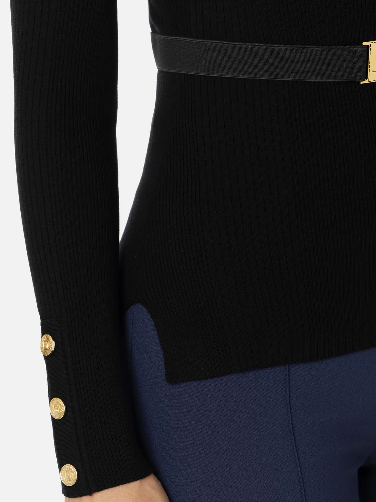 ELISABETTA FRANCHI Maglione Donna MK11B46E2 110 Nero - Image 3