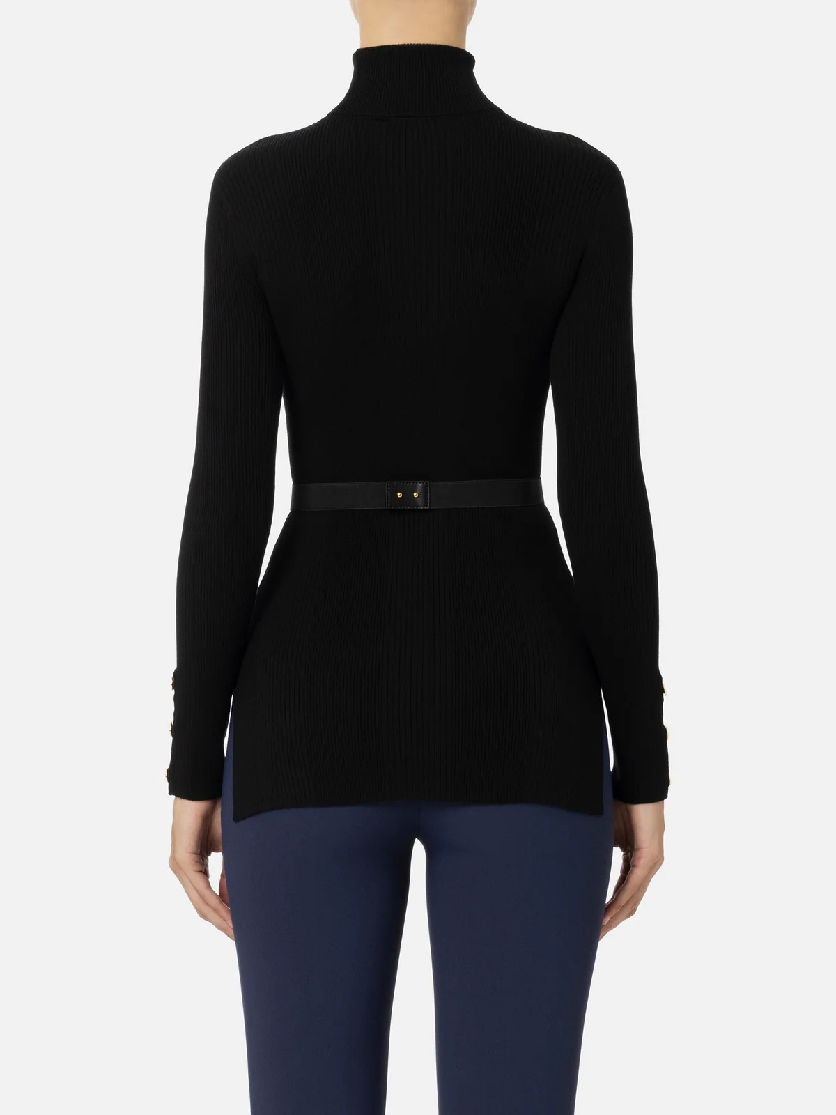 ELISABETTA FRANCHI Maglione Donna MK11B46E2 110 Nero - Image 4