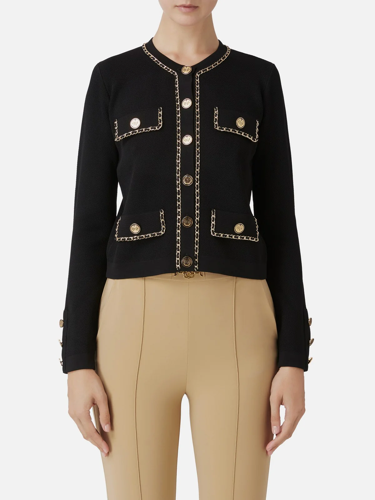 ELISABETTA FRANCHI Maglione Donna MK63B46E2 110 Nero - Image 2
