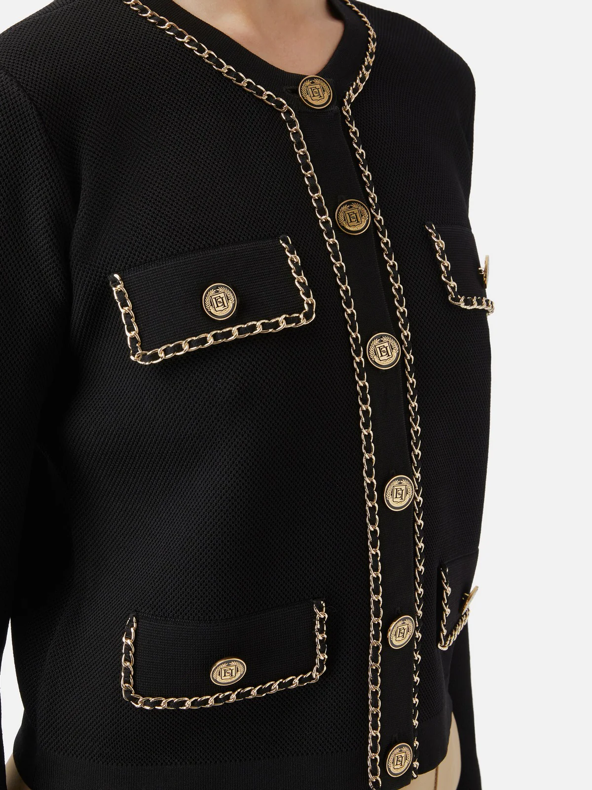 ELISABETTA FRANCHI Maglione Donna MK63B46E2 110 Nero - Image 3