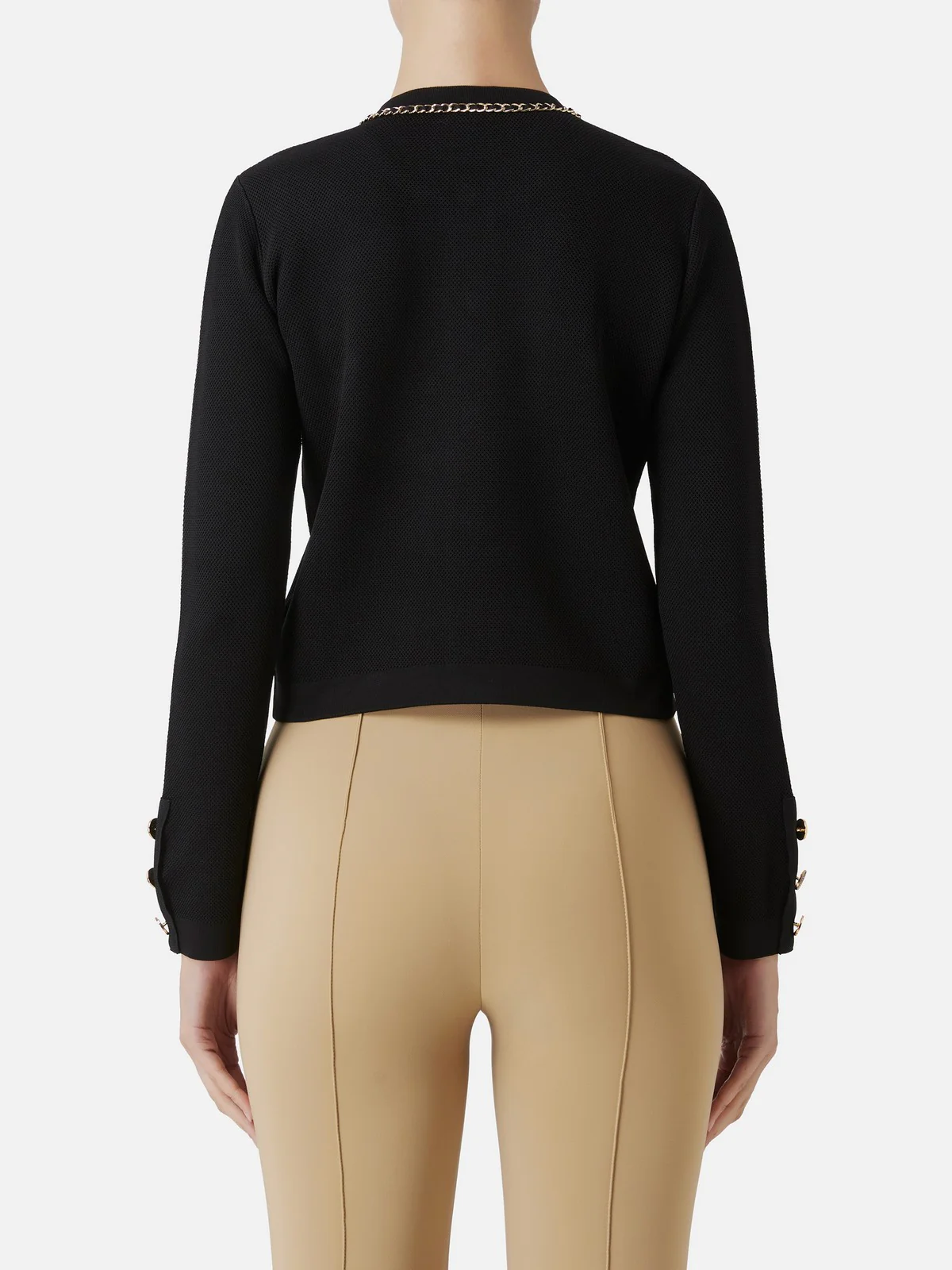 ELISABETTA FRANCHI Maglione Donna MK63B46E2 110 Nero - Image 4