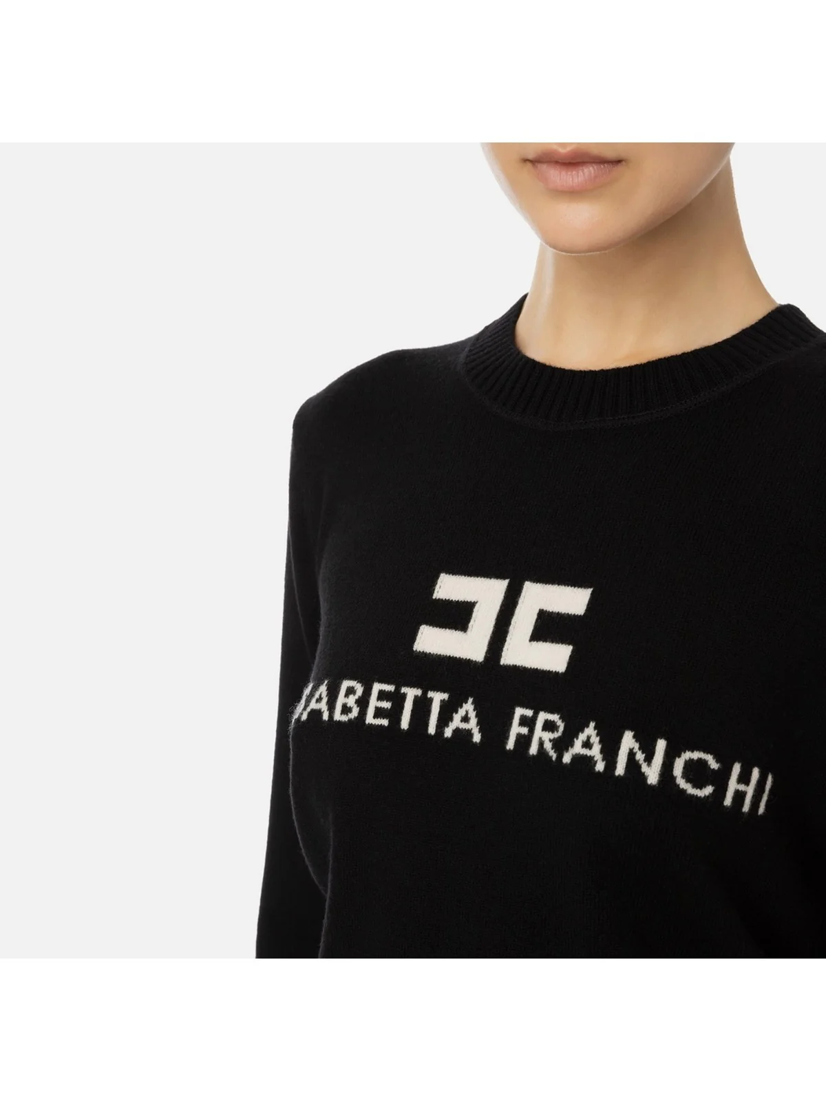 ELISABETTA FRANCHI Maglione Donna MK64S46E2 685 Nero - Image 3