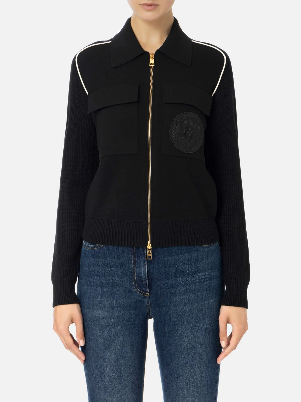 ELISABETTA FRANCHI Maglione Donna MK71S46E2 685 Nero - Image 2