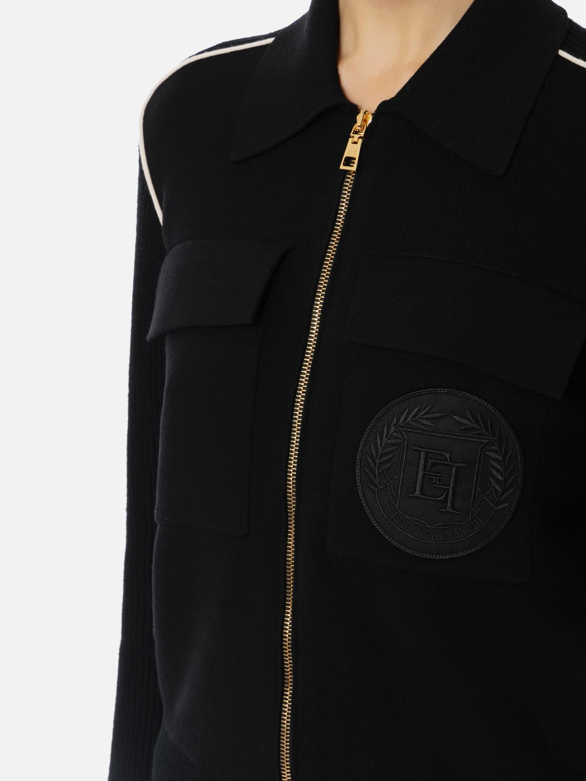 ELISABETTA FRANCHI Maglione Donna MK71S46E2 685 Nero - Image 3