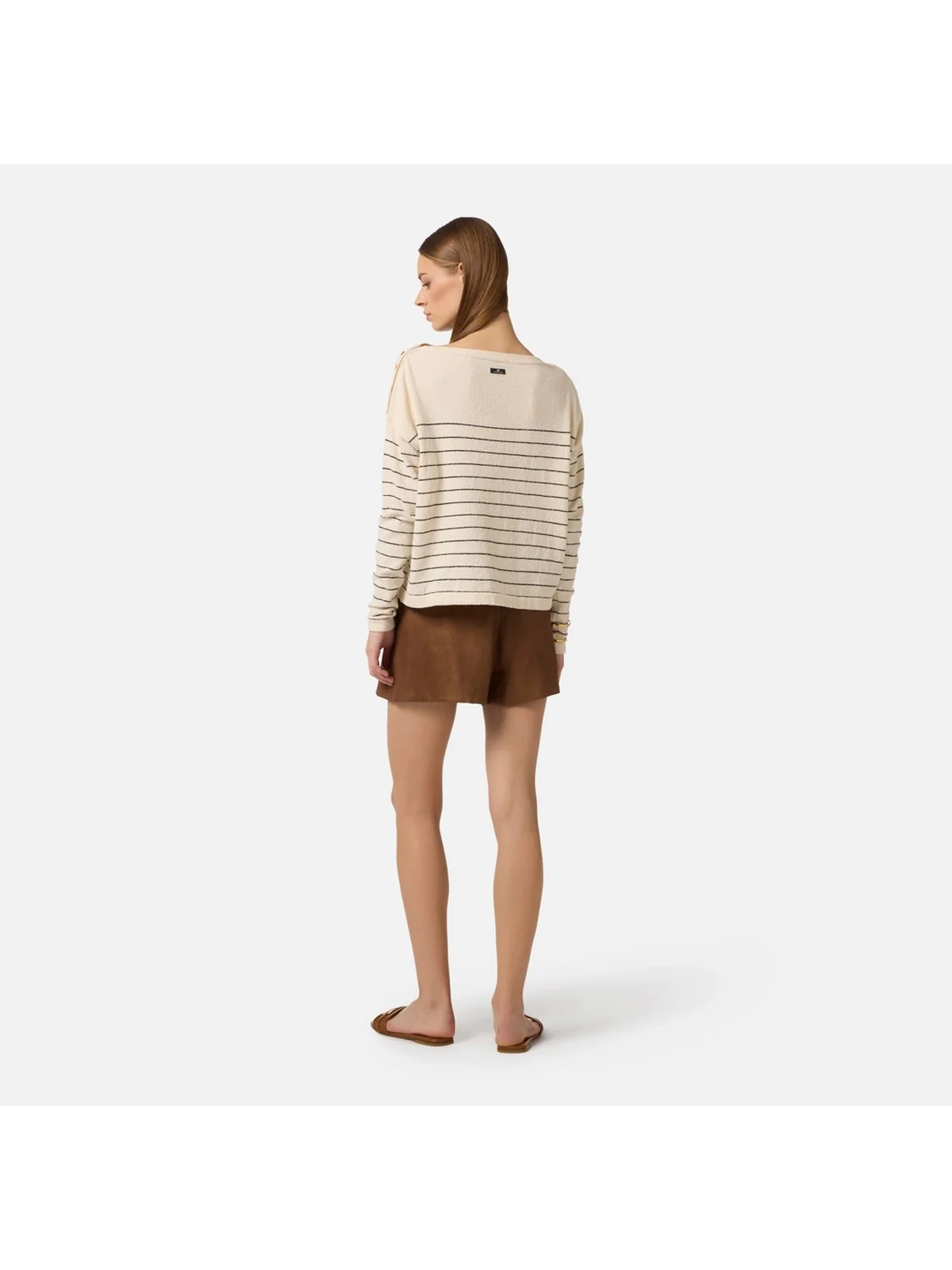 ELISABETTA FRANCHI Pantaloncino Donna  SH01162E2 600 CUOIO - Image 2