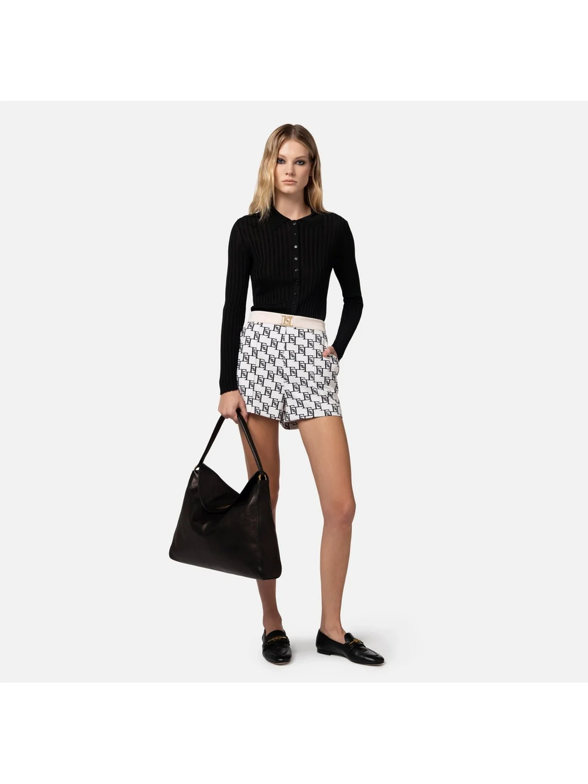 ELISABETTA FRANCHI Pantaloncino Donna  SHS0141E2 E84 Avorio - Image 2