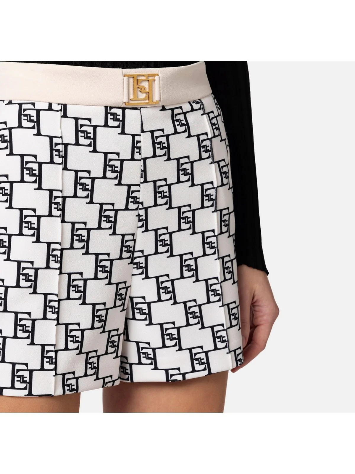 ELISABETTA FRANCHI Pantaloncino Donna  SHS0141E2 E84 Avorio - Image 4