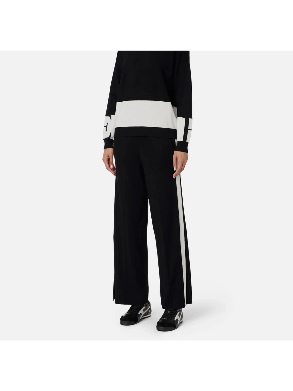 ELISABETTA FRANCHI Pantalone Donna  KP69S56E2 EF3 NERO/MILK - Image 2