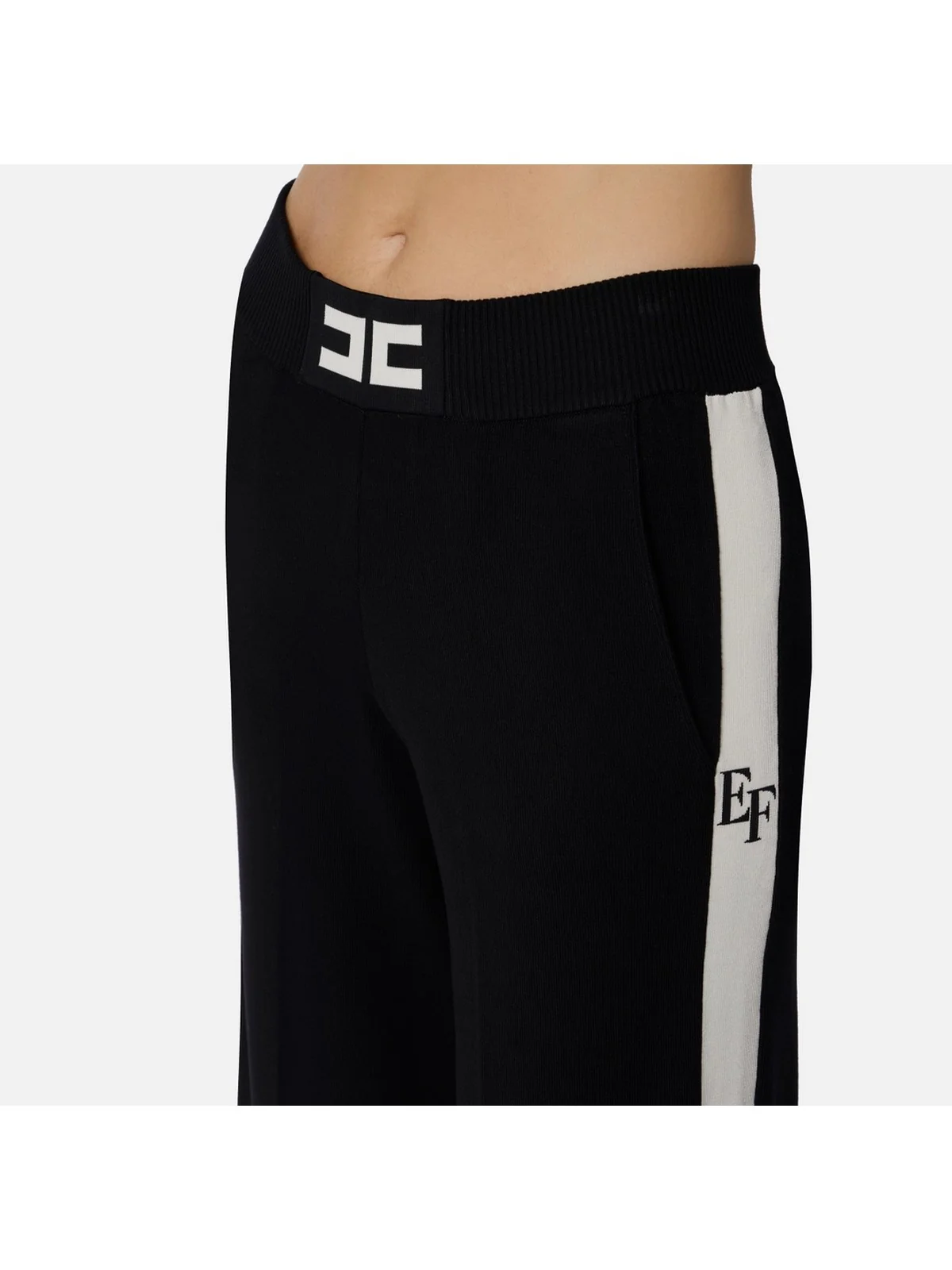 ELISABETTA FRANCHI Pantalone Donna  KP69S56E2 EF3 NERO/MILK - Image 3