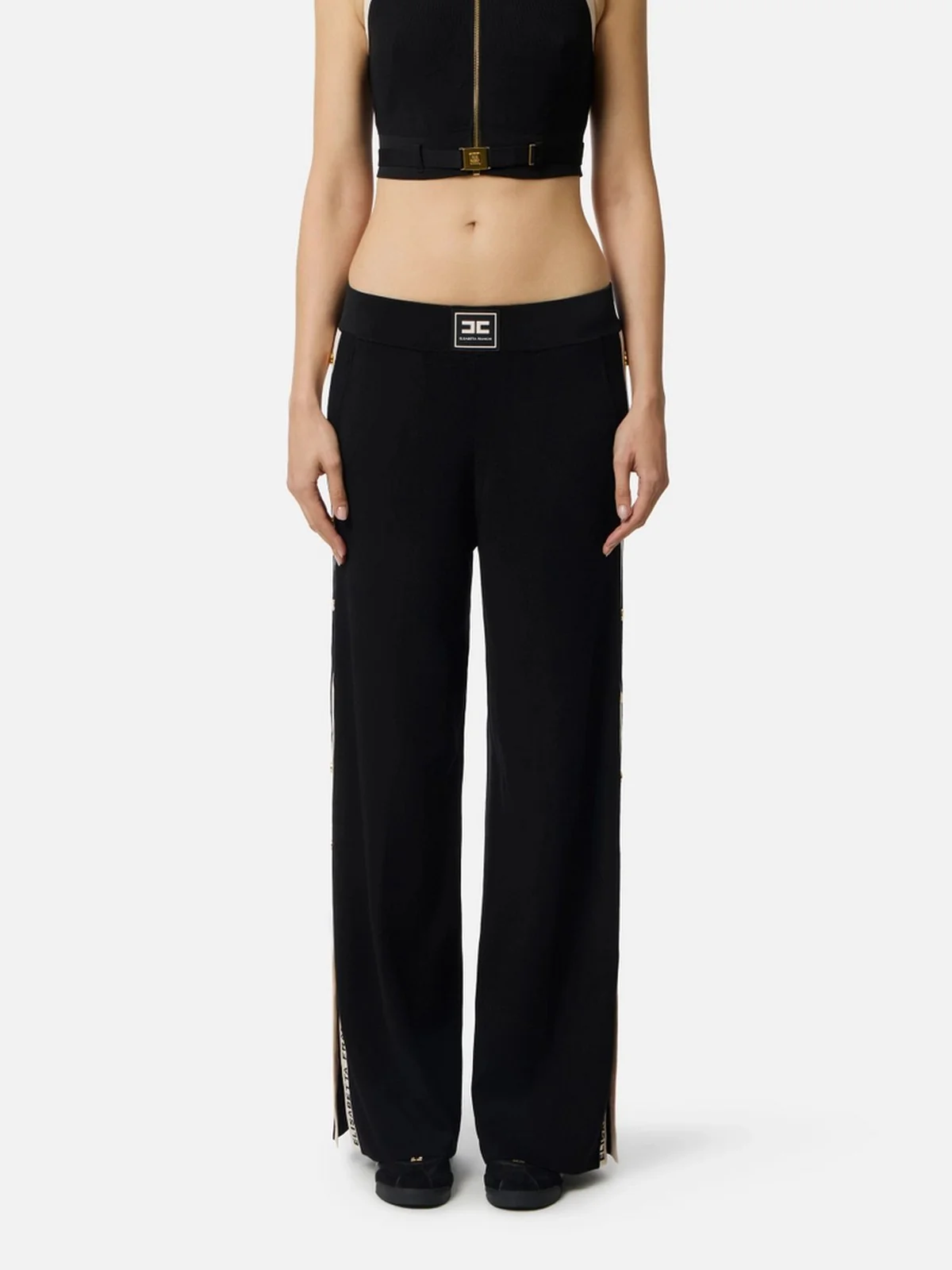 ELISABETTA FRANCHI Pantalone Donna  KP74S61E2 685 NERO/BURRO - Image 2