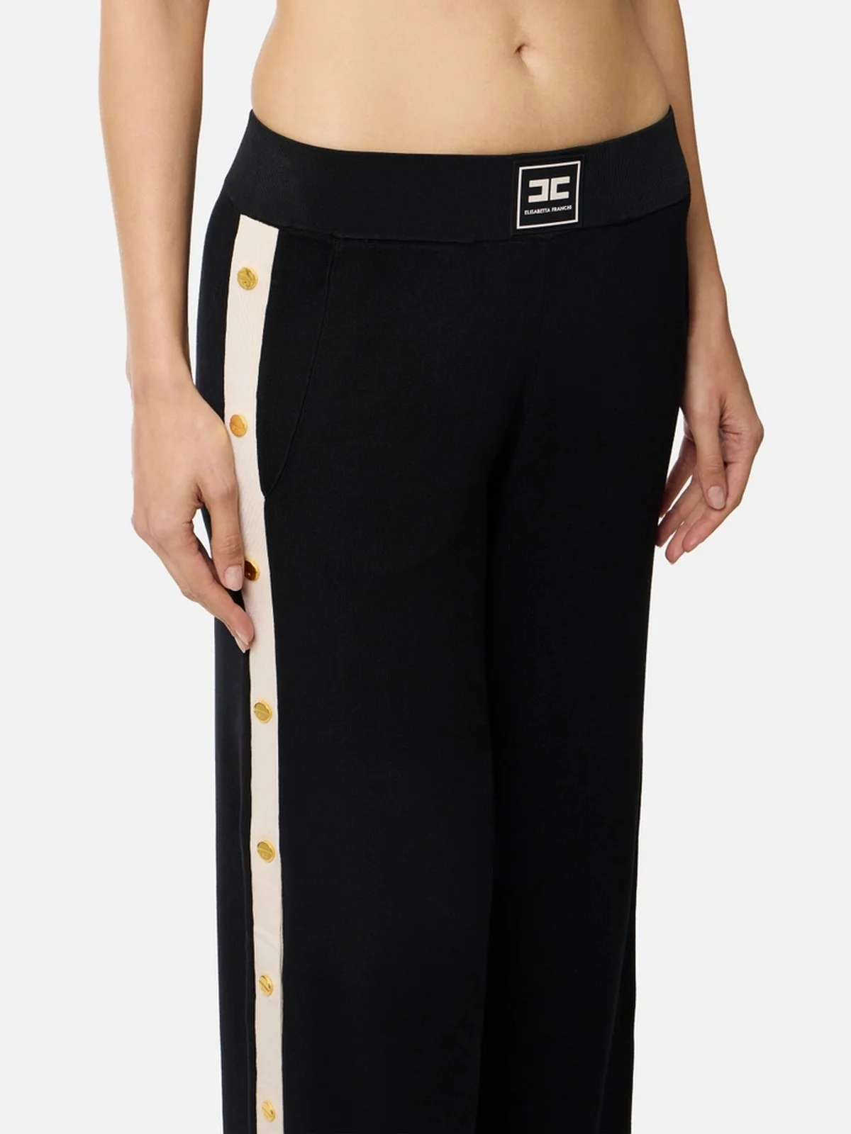 ELISABETTA FRANCHI Pantalone Donna  KP74S61E2 685 NERO/BURRO - Image 3