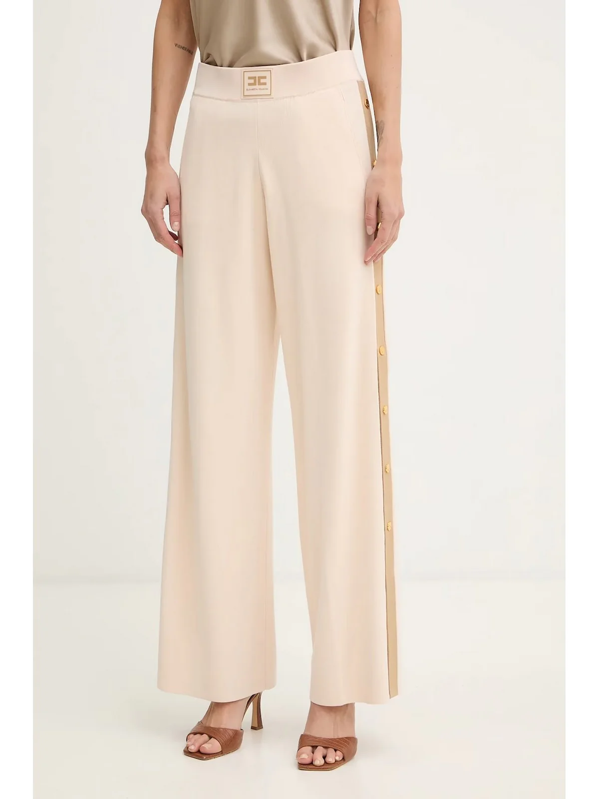 ELISABETTA FRANCHI Pantalone Donna  KP74S61E2 U69 BURRO/CAMMELLO - Image 2
