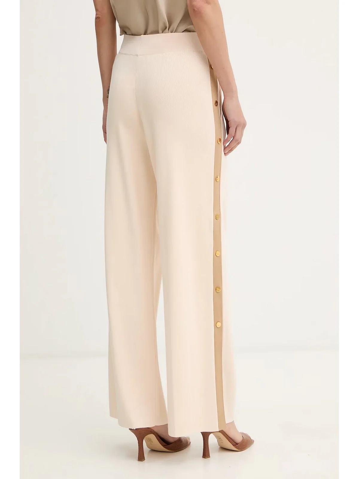 ELISABETTA FRANCHI Pantalone Donna  KP74S61E2 U69 BURRO/CAMMELLO - Image 3