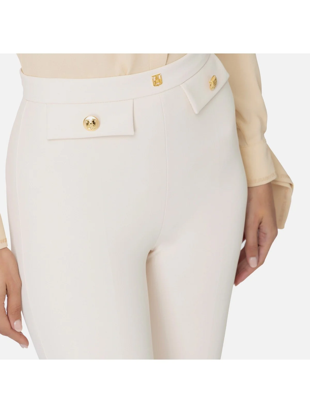 ELISABETTA FRANCHI Pantalone Donna  PA02446E2 193 Bianco - Image 3