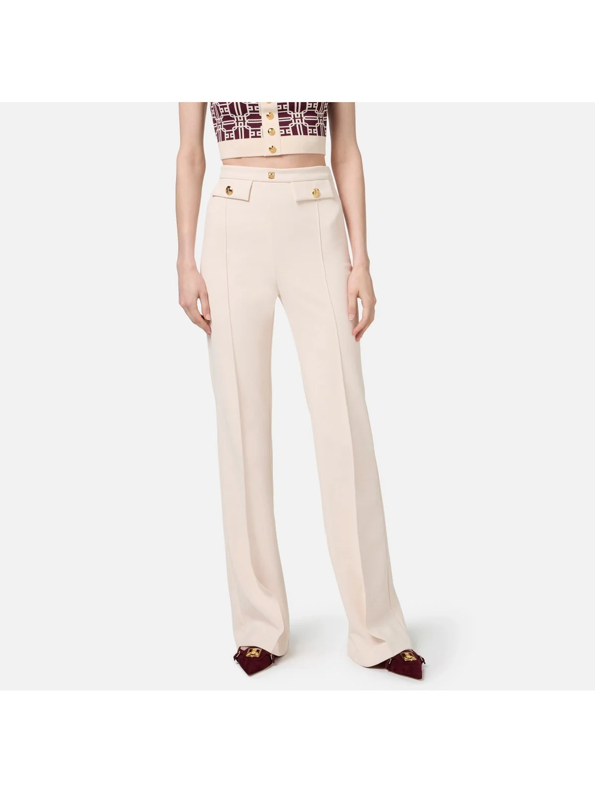 ELISABETTA FRANCHI Pantalone Donna  PA02546E2 193 Bianco - Image 3