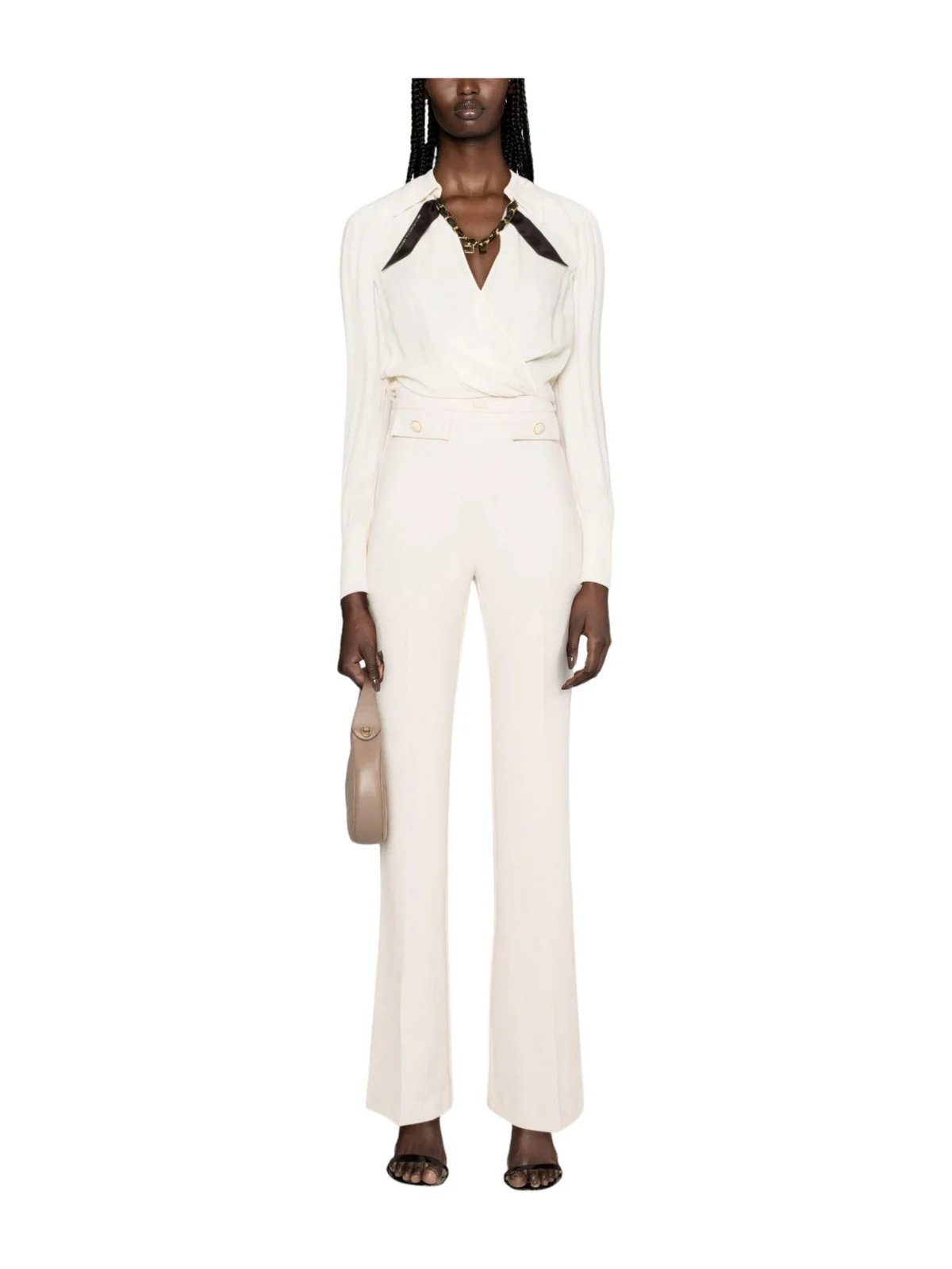 ELISABETTA FRANCHI Pantalone Donna PA02941E2 193 Avorio - Image 2