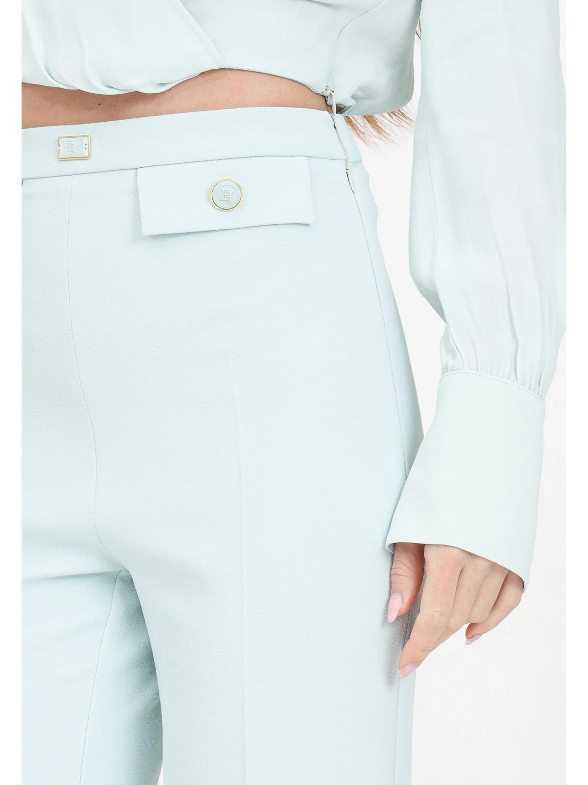 ELISABETTA FRANCHI Pantalone Donna  PA02941E2 BV9 Verde - Image 4
