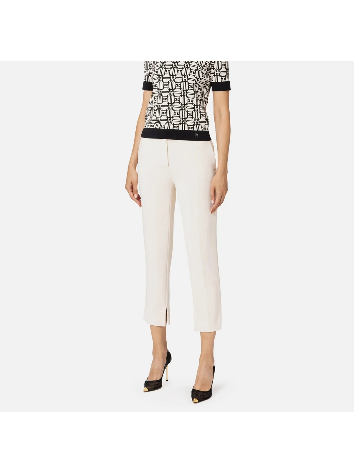 ELISABETTA FRANCHI Pantalone Donna  PA05447E2 193 Bianco - Image 4