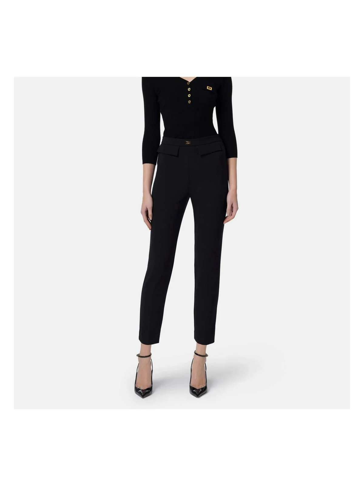 ELISABETTA FRANCHI Pantalone Donna  PA07751E2-110 Nero - Image 2