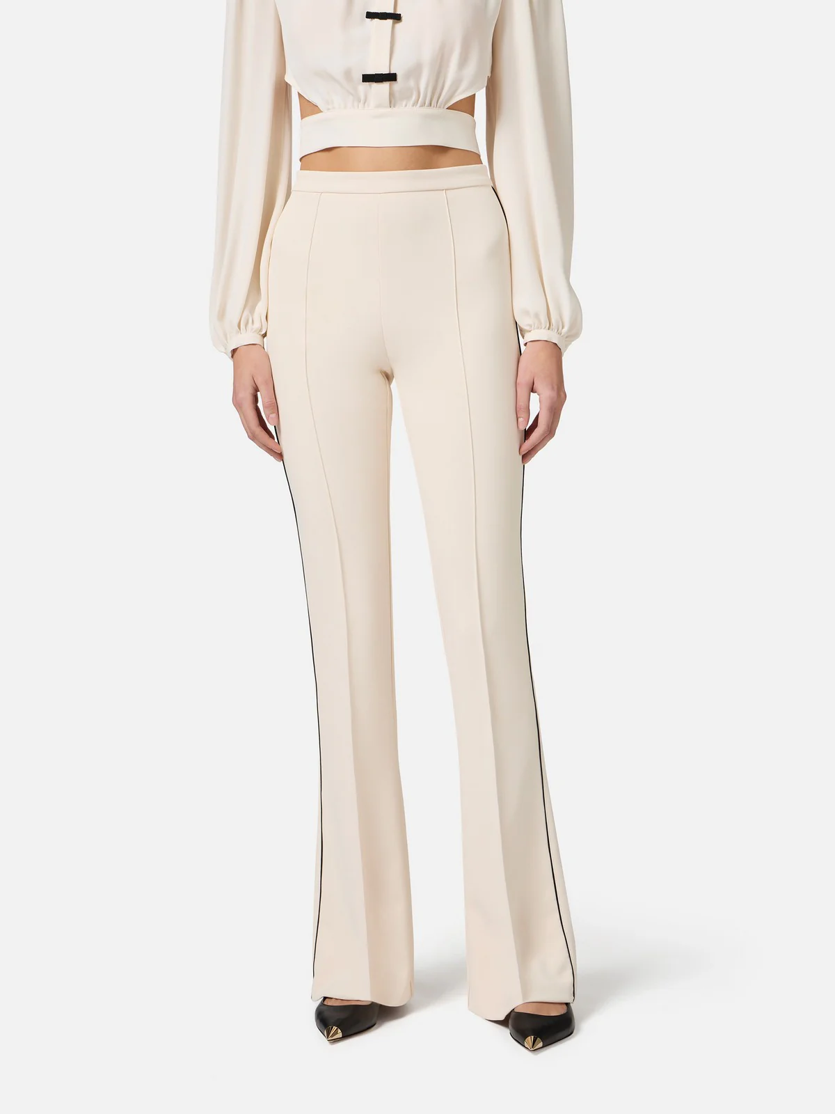 ELISABETTA FRANCHI Pantalone Donna  PA08451E2-E84 Beige - Image 3
