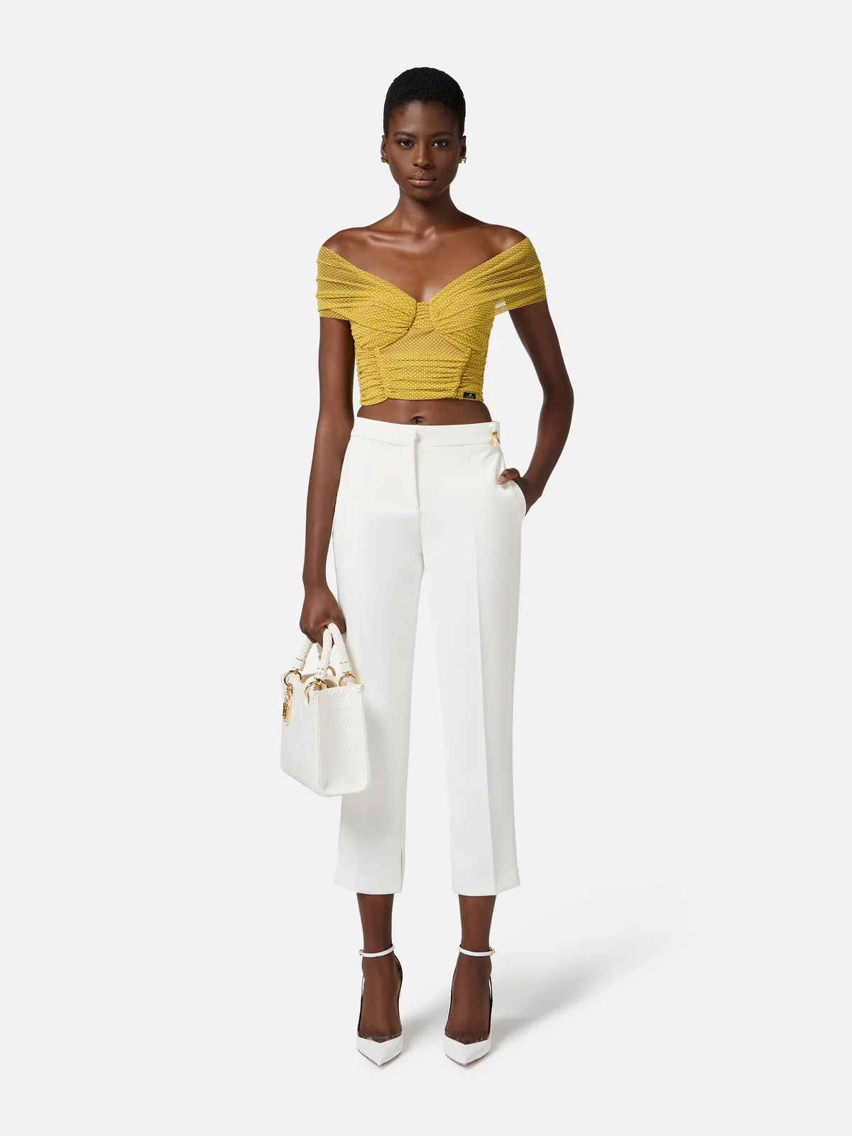 ELISABETTA FRANCHI Pantalone Donna  PA09852E2-360 Avorio - Image 2