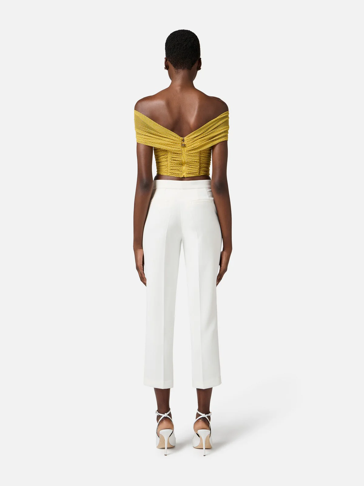 ELISABETTA FRANCHI Pantalone Donna  PA09852E2-360 Avorio - Image 5