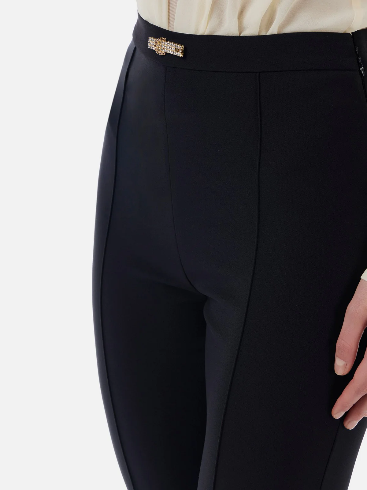 ELISABETTA FRANCHI Pantalone Donna  PA09952E2-110 Nero - Image 3