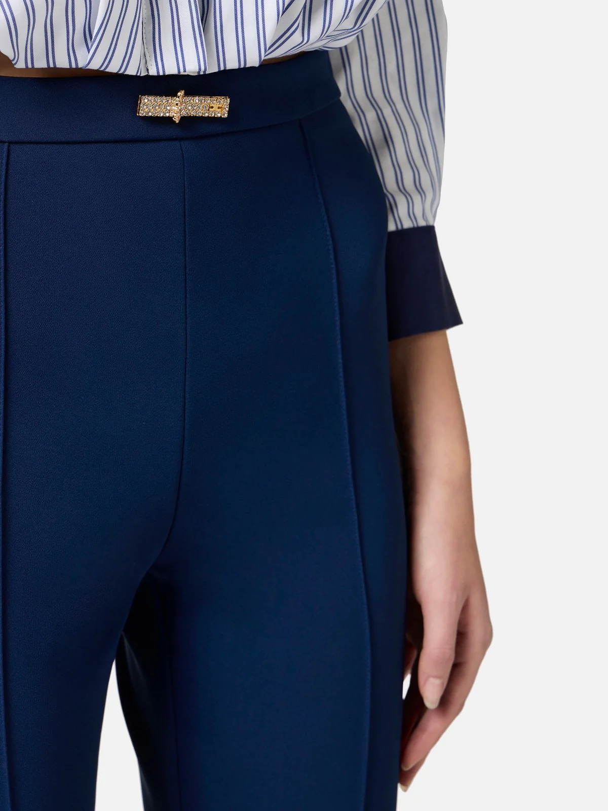 ELISABETTA FRANCHI Pantalone Donna  PA09952E2-DC8 Blu - Image 4