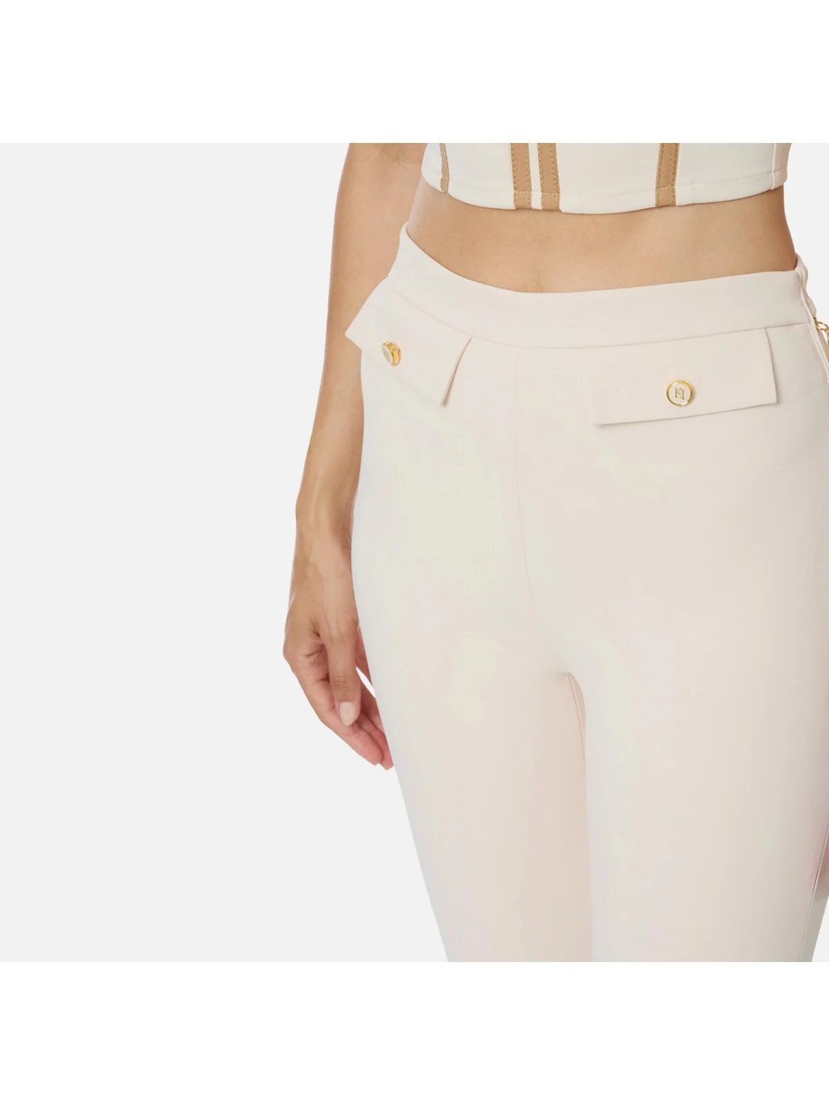 ELISABETTA FRANCHI Pantalone Donna  PA12056E2 DZ9 MILK - Image 3