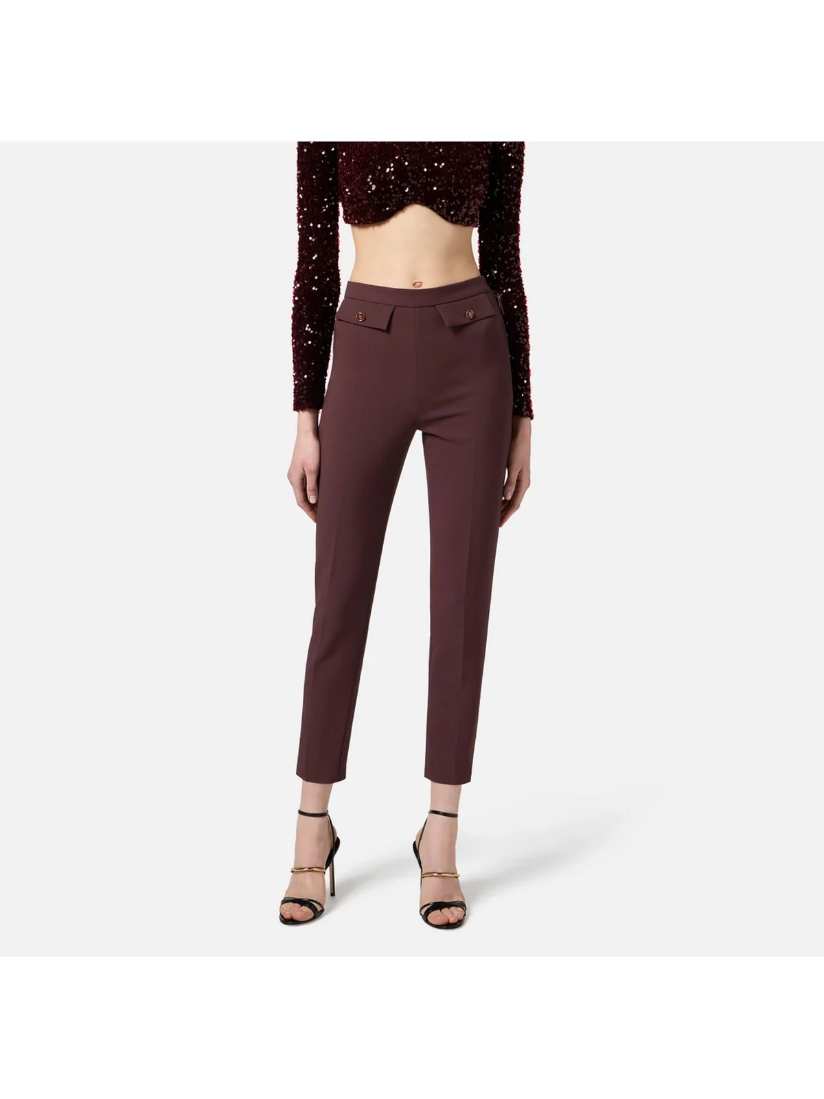 ELISABETTA FRANCHI Pantalone Donna  PA12056E2 EA4 MERLOT - Image 3