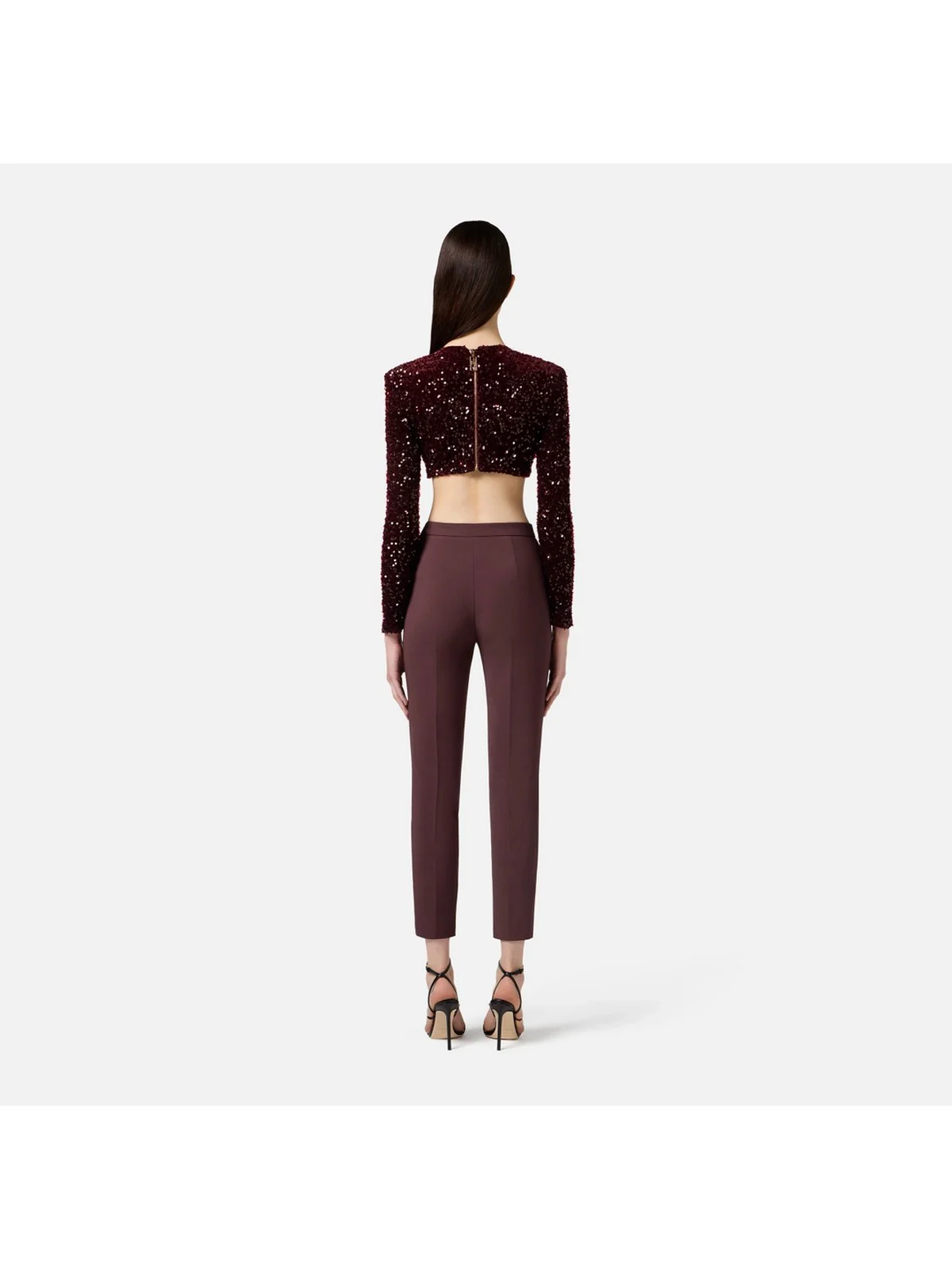 ELISABETTA FRANCHI Pantalone Donna  PA12056E2 EA4 MERLOT - Image 5