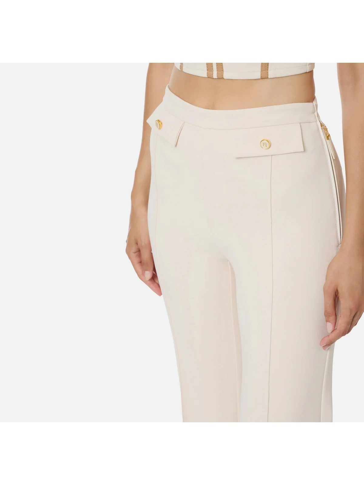 ELISABETTA FRANCHI Pantalone Donna  PA12156E2 DZ9 MILK - Image 5