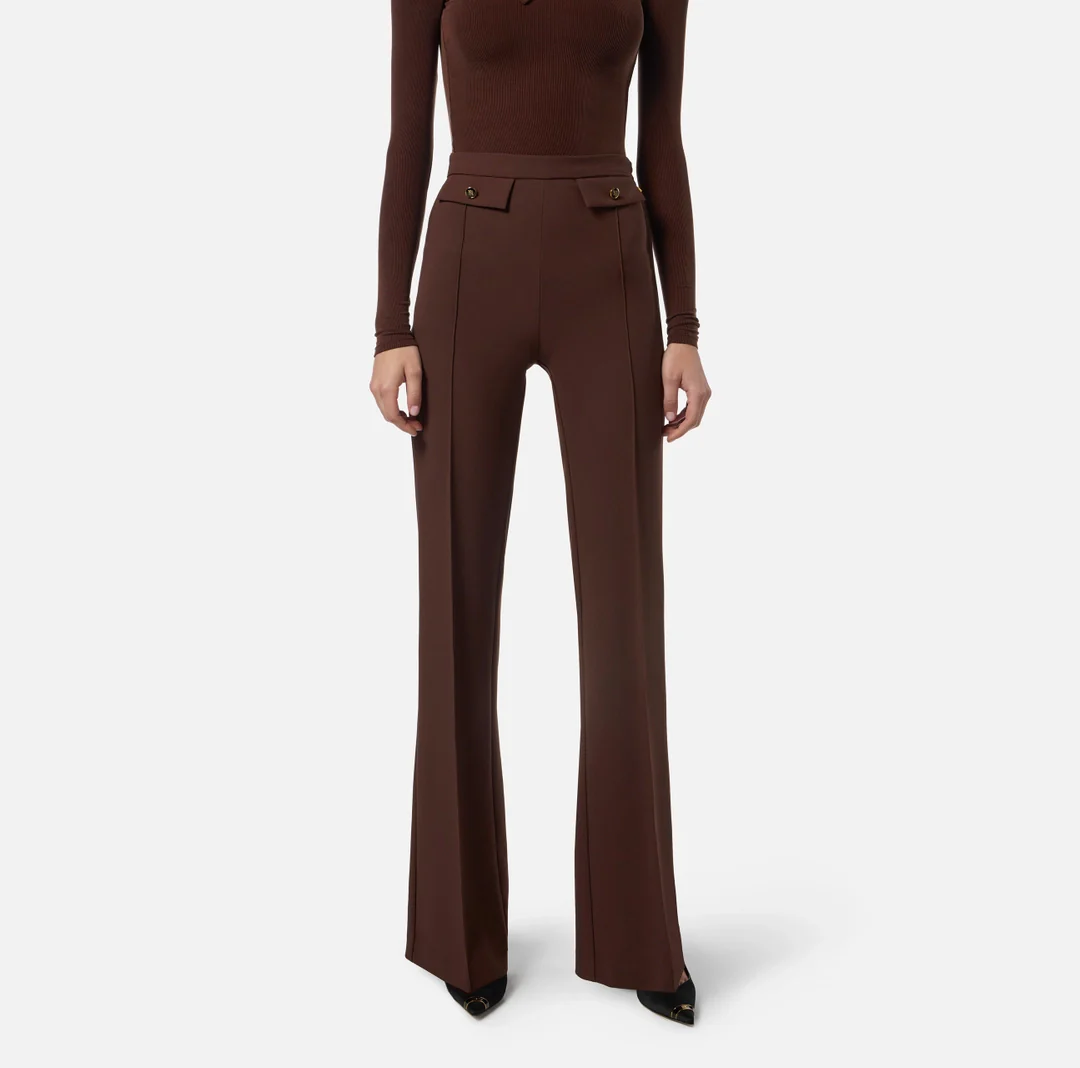 ELISABETTA FRANCHI Pantalone Donna  PA12156E2 EA3 COFFEE - Image 3