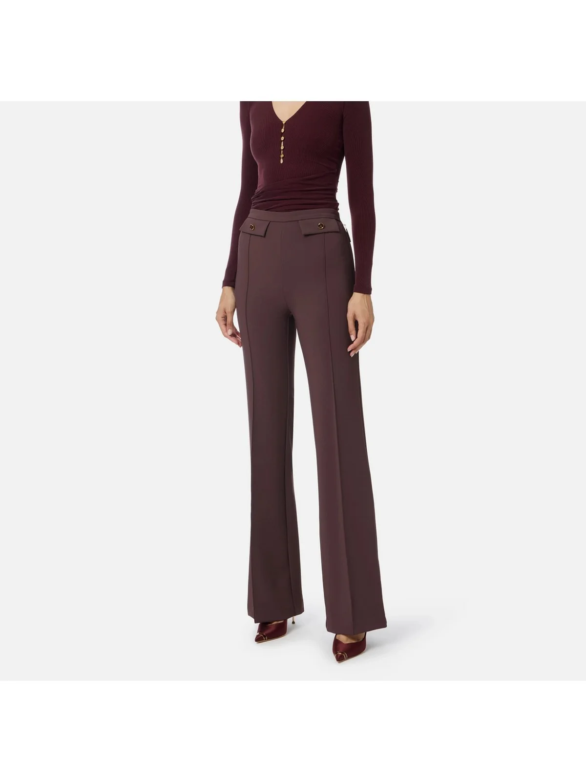 ELISABETTA FRANCHI Pantalone Donna  PA12156E2 EA4 MERLOT - Image 2
