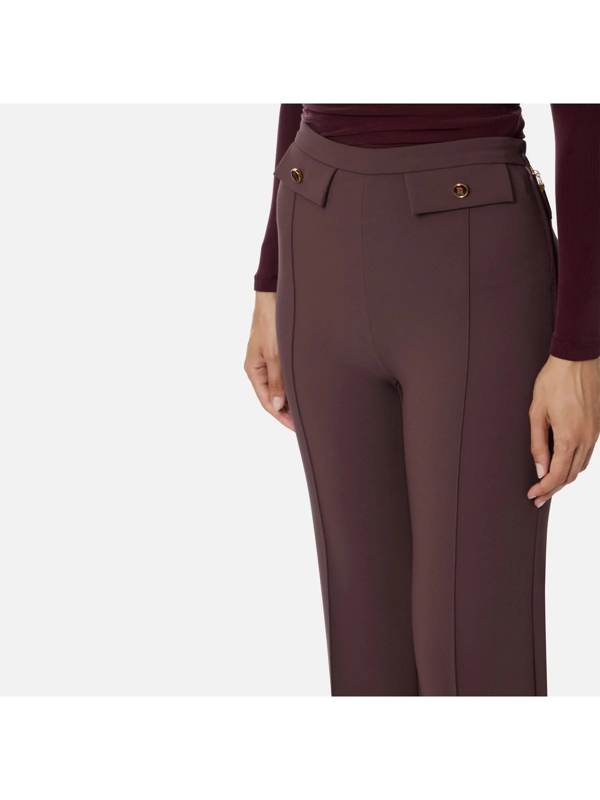 ELISABETTA FRANCHI Pantalone Donna  PA12156E2 EA4 MERLOT - Image 4