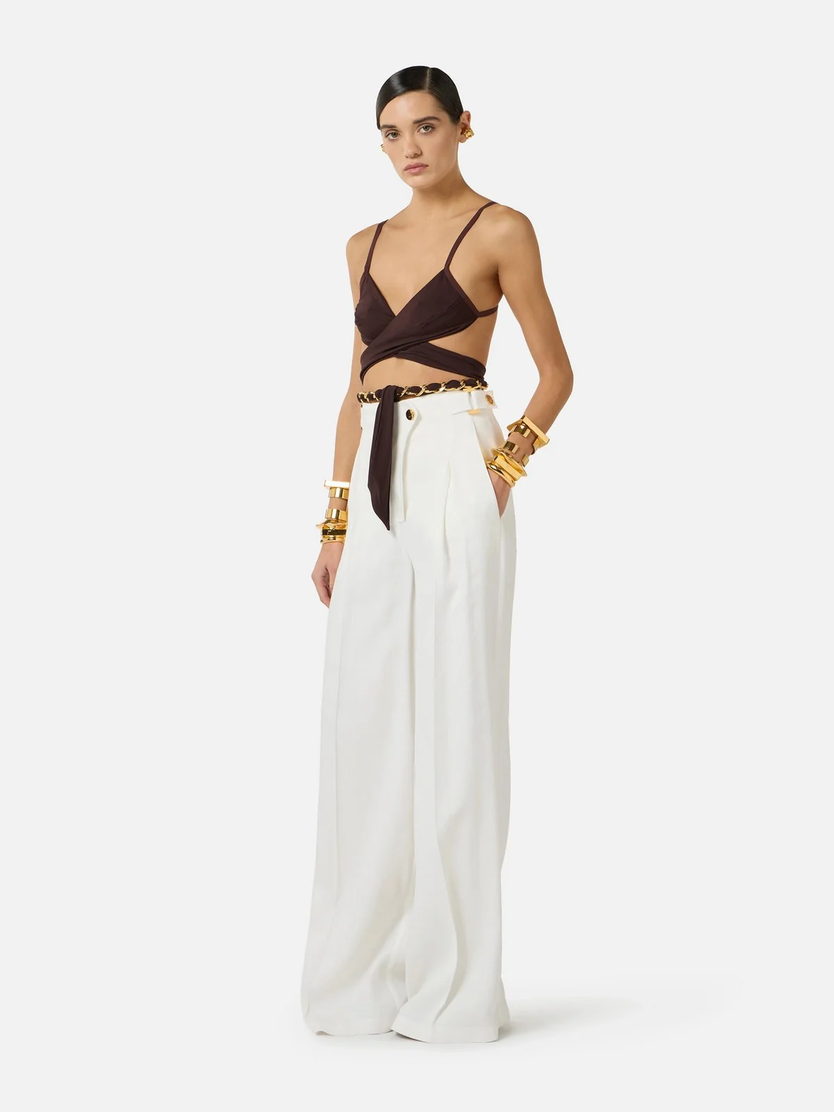 ELISABETTA FRANCHI Pantalone Donna PA12762E2 360 Avorio - Image 2