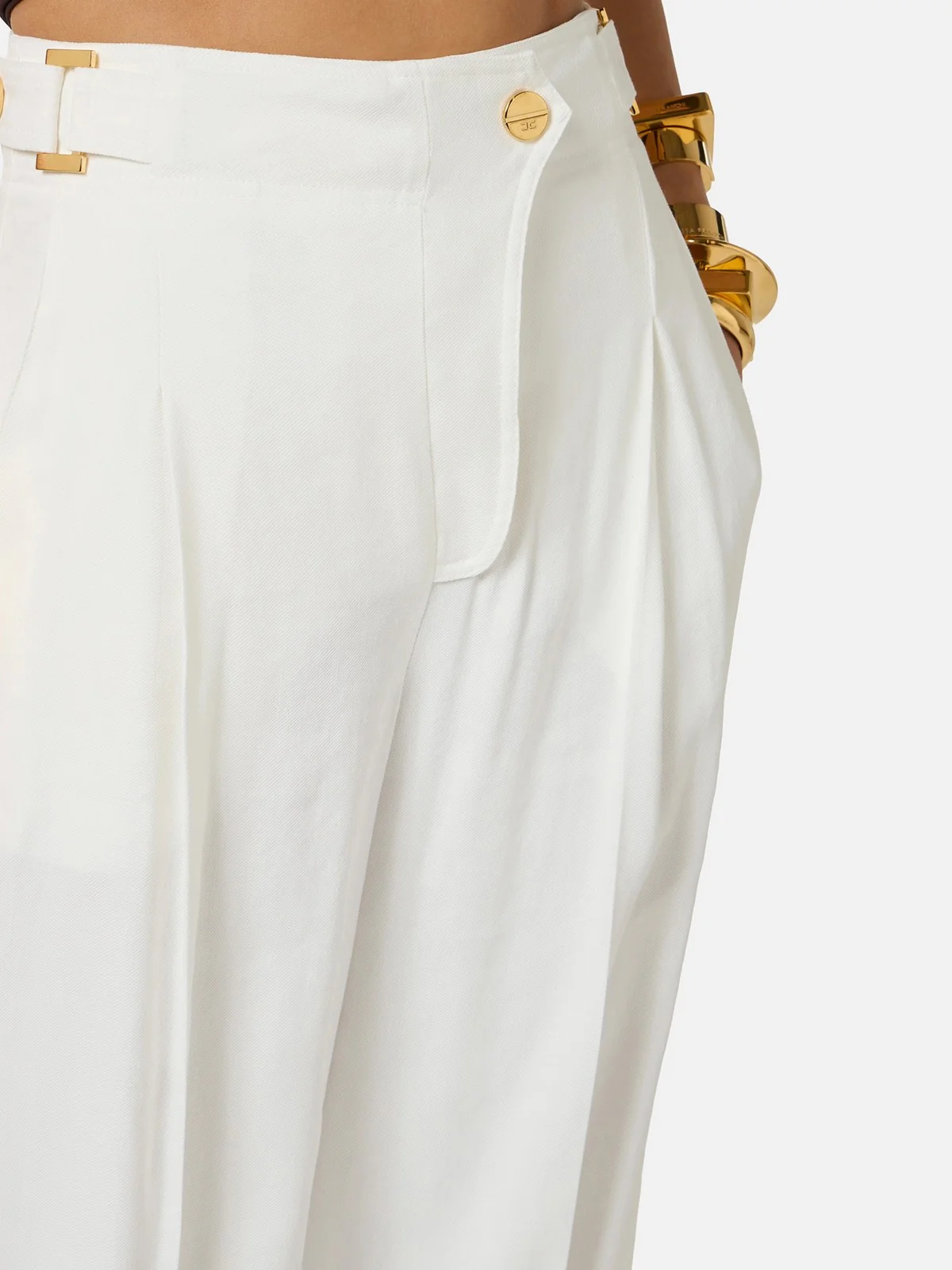 ELISABETTA FRANCHI Pantalone Donna PA12762E2 360 Avorio - Image 4