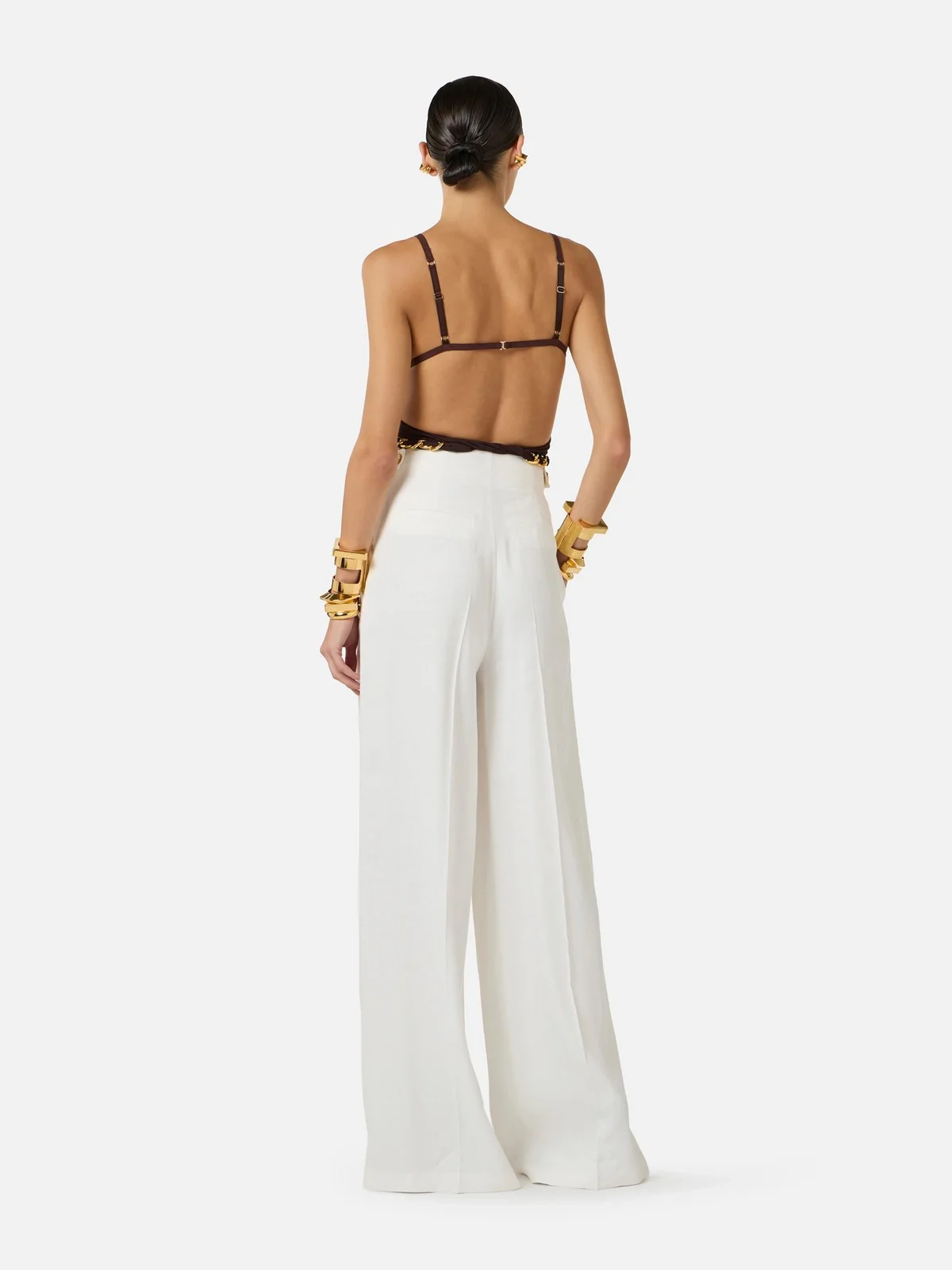 ELISABETTA FRANCHI Pantalone Donna PA12762E2 360 Avorio - Image 5